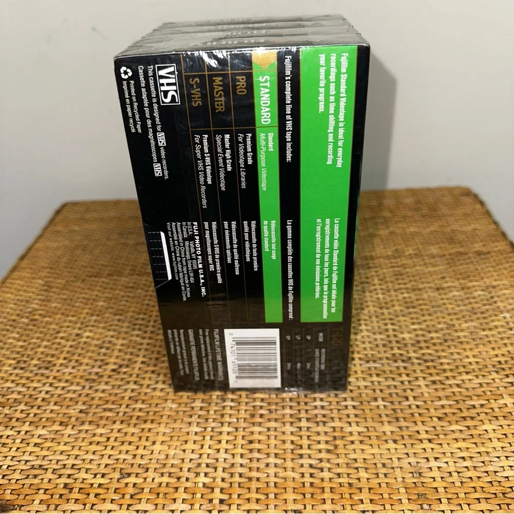 Fuji Film VHS Blank Video Tapes 6 HRS HQ 120 High Quality 4 Pack Factory Sealed